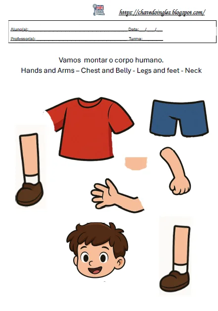 Atividade de inglês para 1º ano