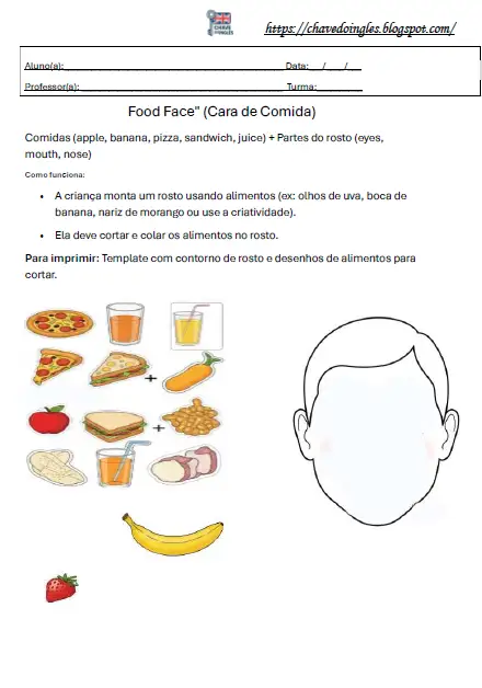 Atividade de inglês para 1º ano