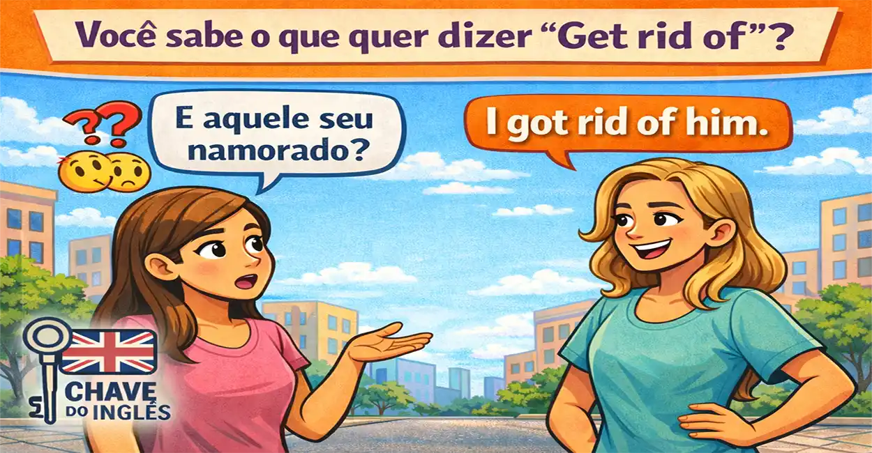 Ilustração da expressão get rid of mostrando descarte e organização