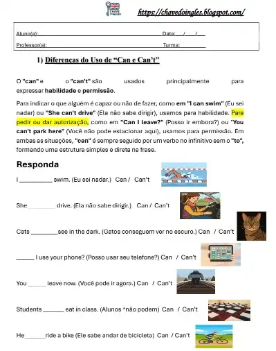 Atividades de Inglês para 5º Ano - Atividades para Imprimir