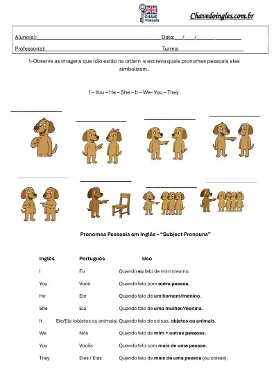 Atividades de Inglês para 6º Ano - Atividades para Imprimir