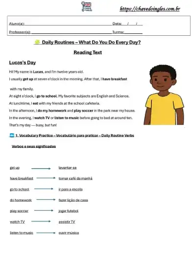 Atividades de Inglês para 7º Ano - Atividades para Imprimir