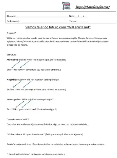 Atividades de Inglês para 8º Ano - Atividades para Imprimir